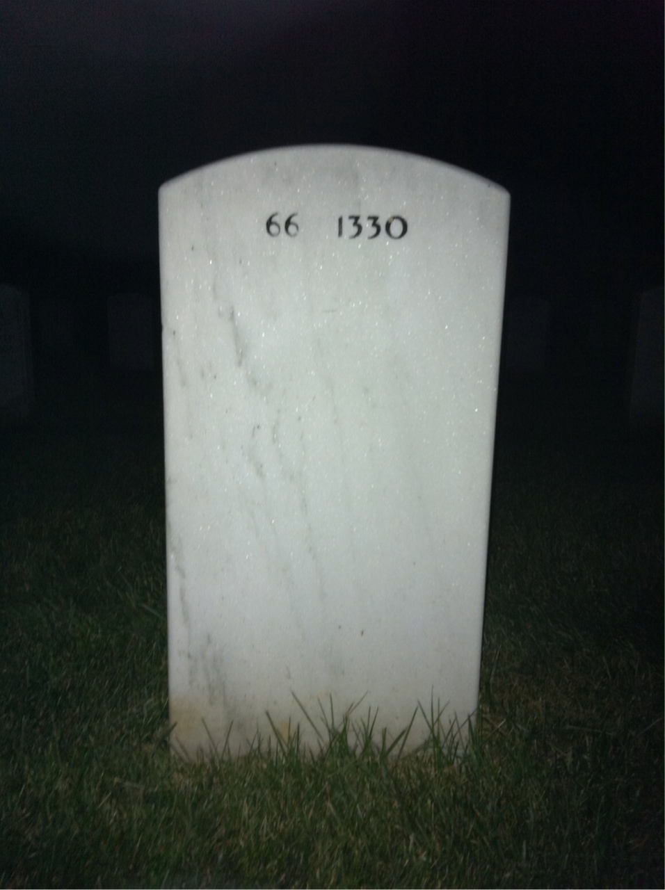 Back of headstone — Harvey Stanfield