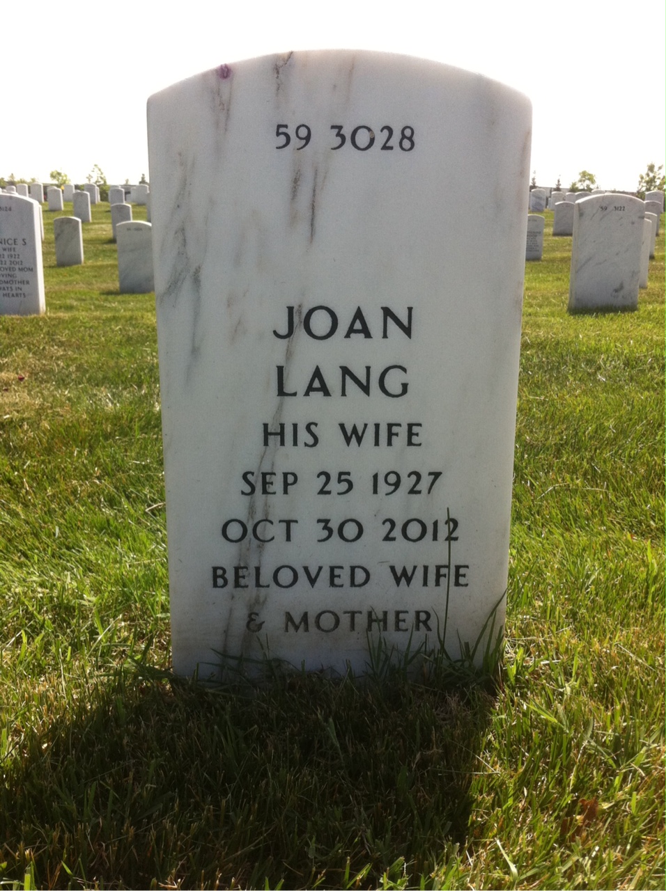 Back of headstone — Peter Farrell