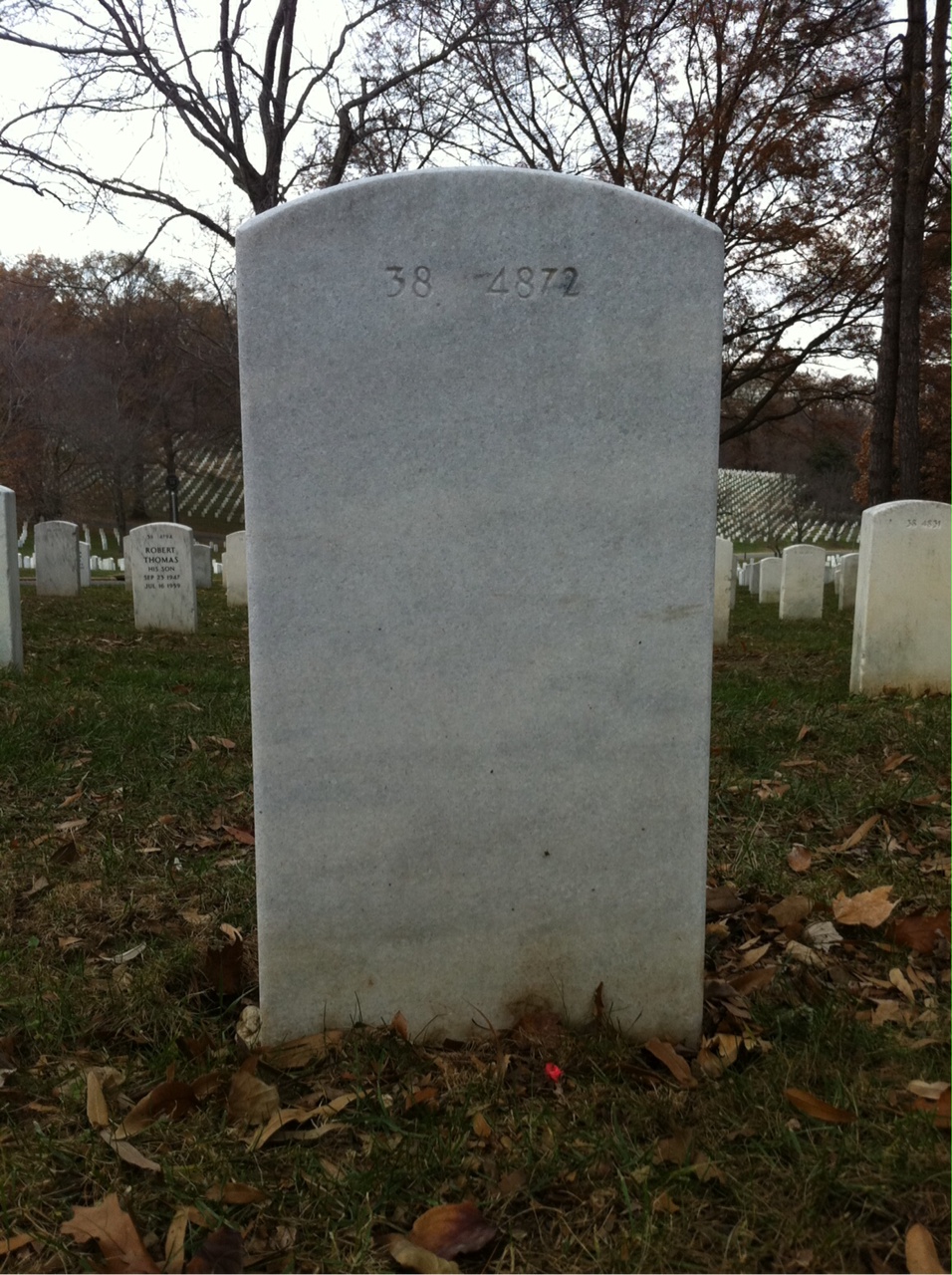 Back of headstone — Thomas Mounts