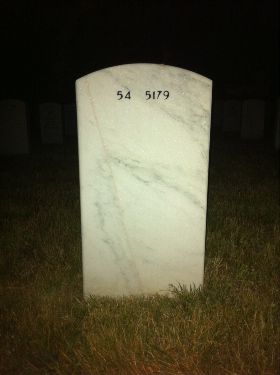 Back of headstone — Hector Landry