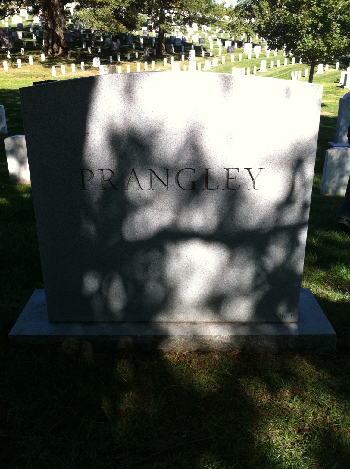 Back of headstone — Robert Prangley