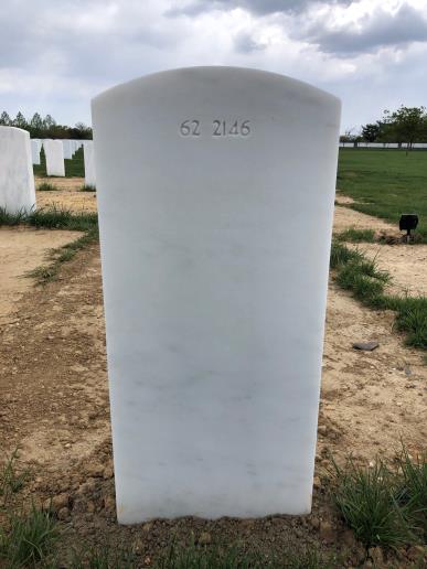 Back of headstone — William Henry Jarrell