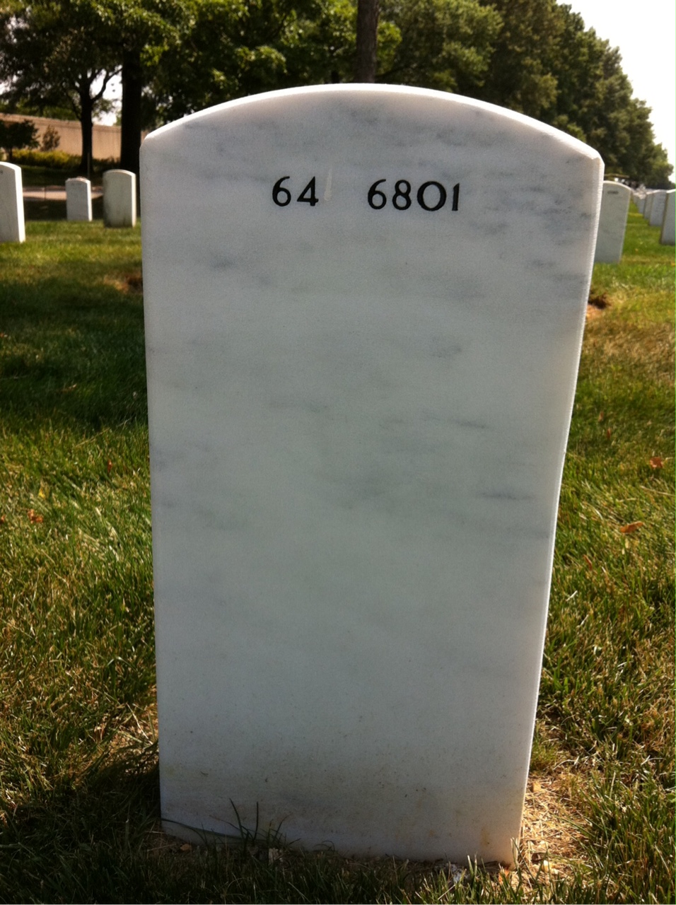 Back of headstone — Howard Auten