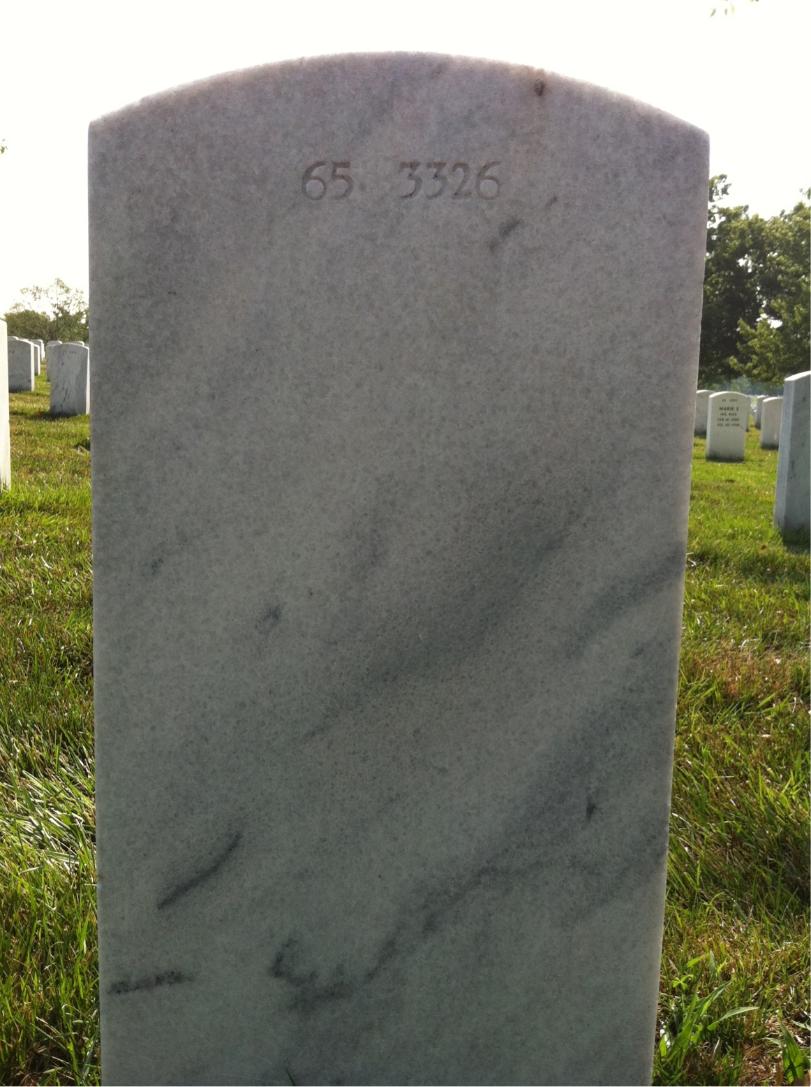Back of headstone — Andrew Andersen