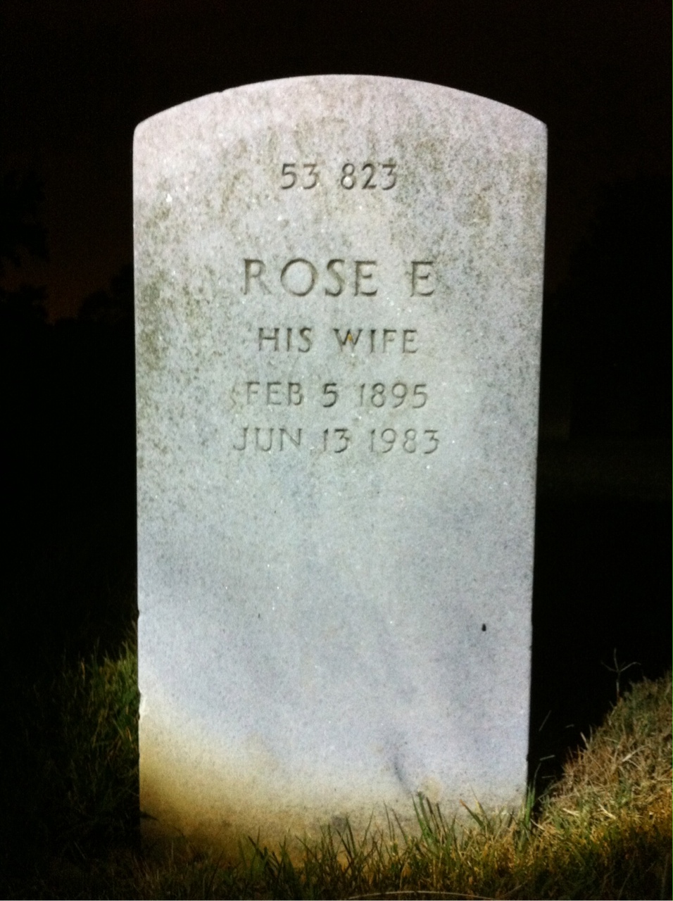 Back of headstone — William Adolph Bertsch