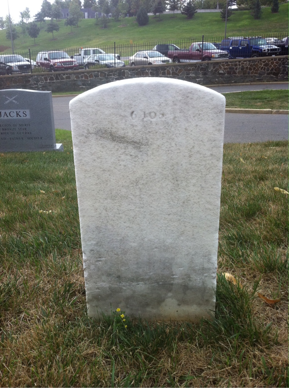 Back of headstone — Louis Montfort