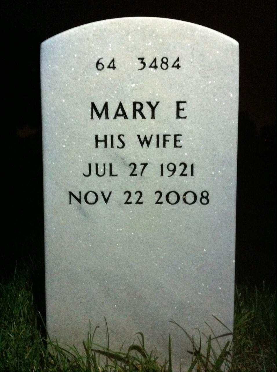 Back of headstone — Walter Good