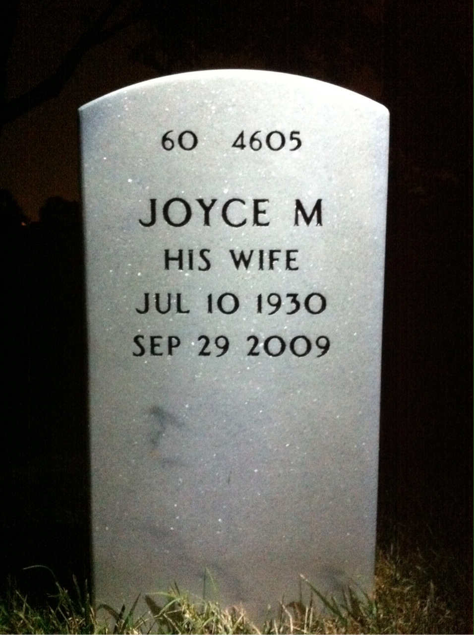Back of headstone — Leigh Hochreich