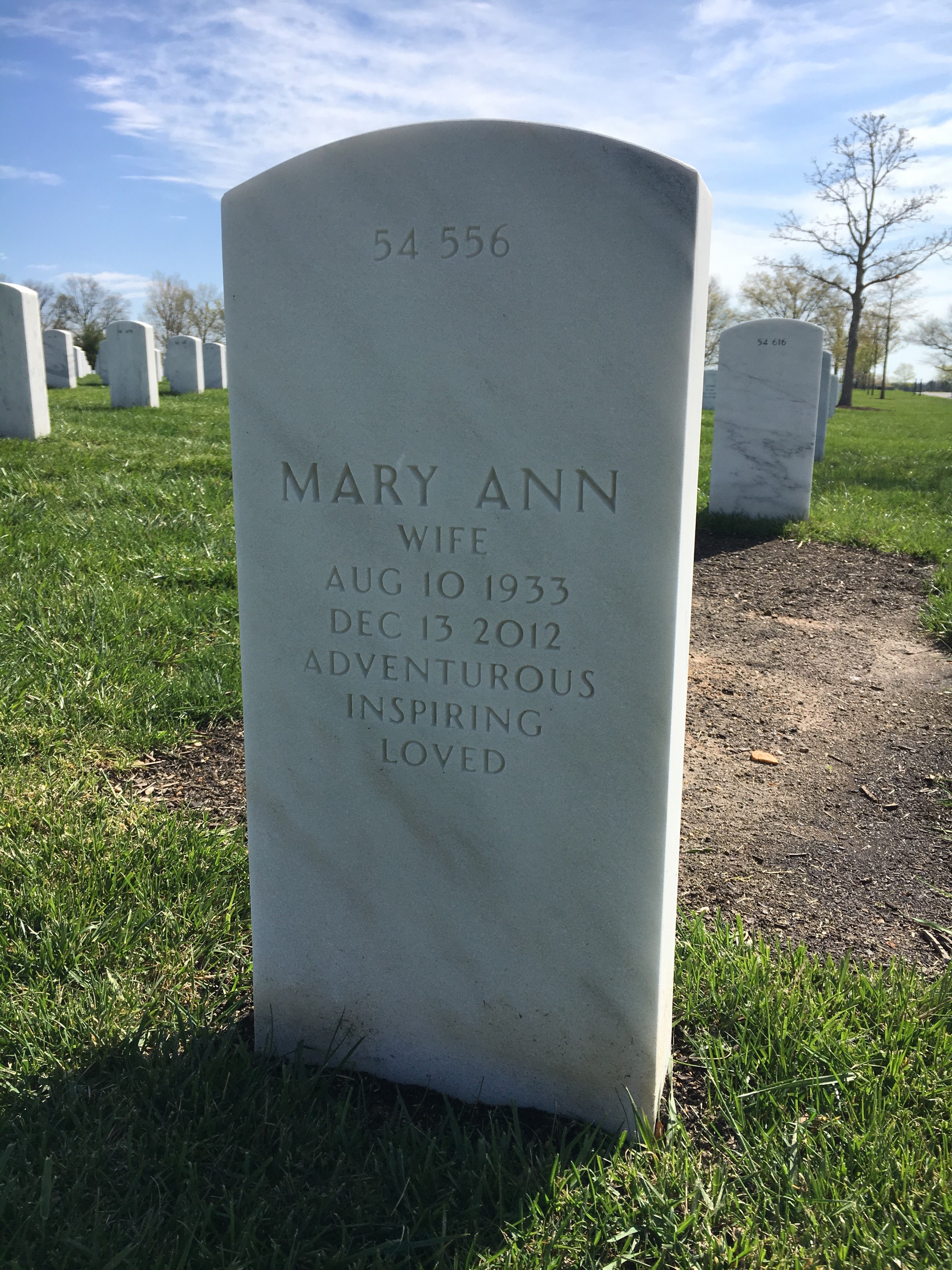 Back of headstone — Richard Anderson