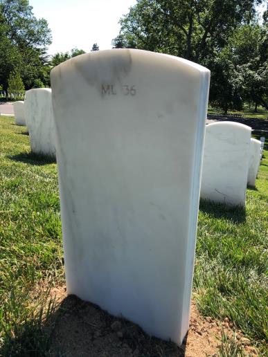 Back of headstone — Charles Dennis Leja