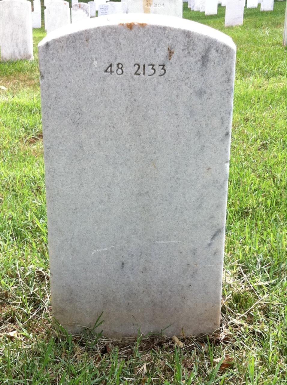 Back of headstone — Loretta Backer