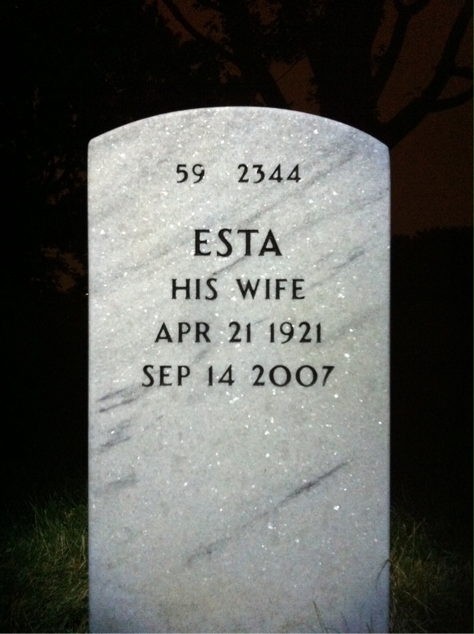 Back of headstone — Charles Snyder