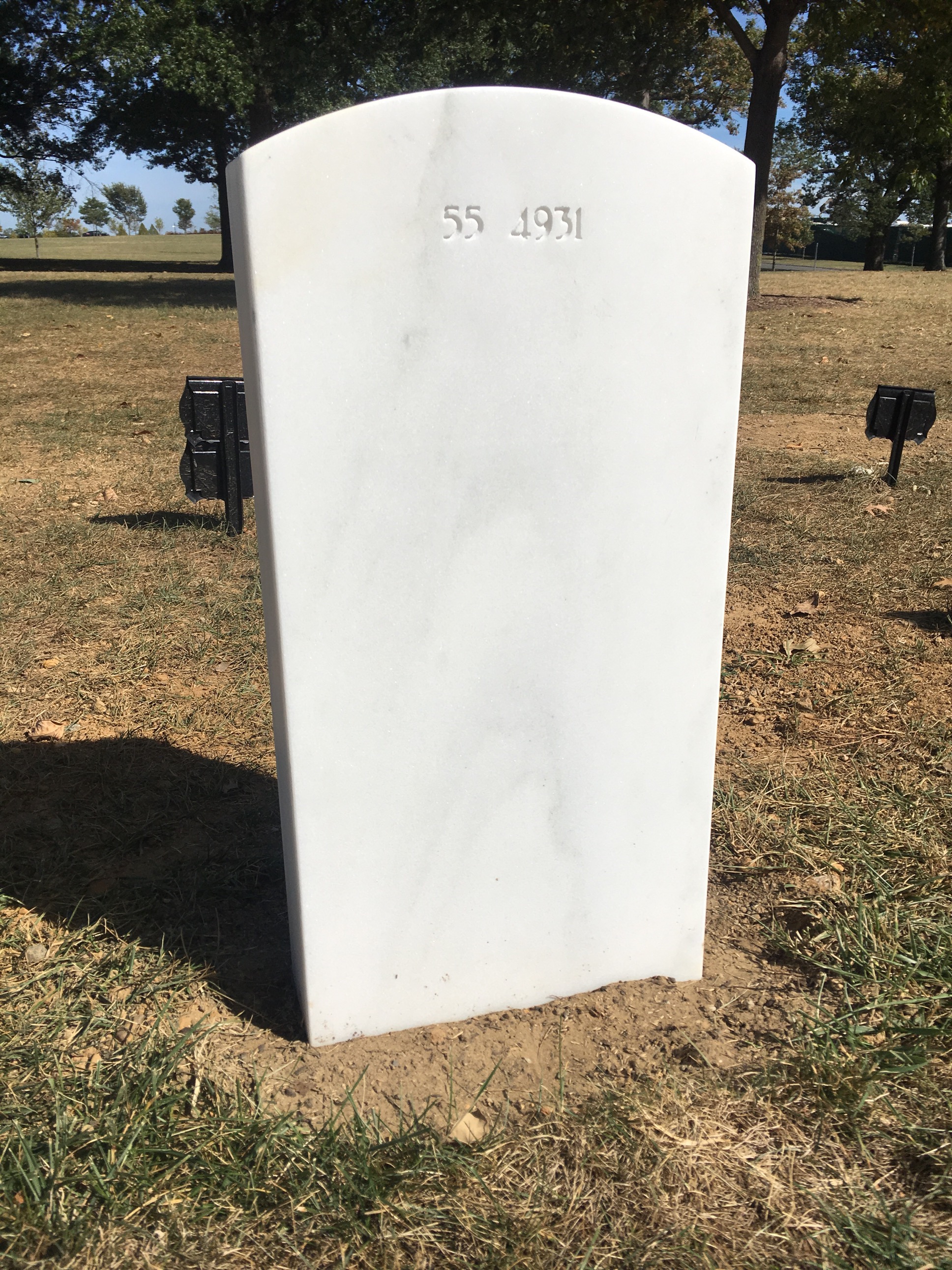 Back of headstone — Alonzo Mort