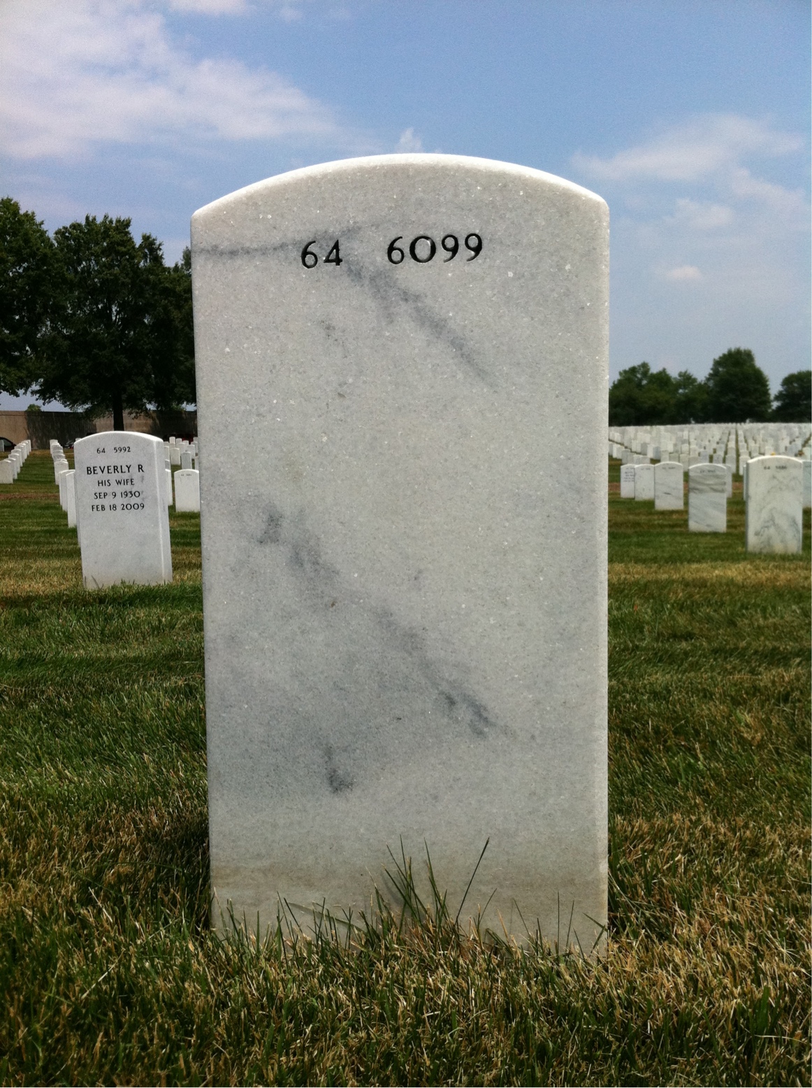 Back of headstone — George Sunderland