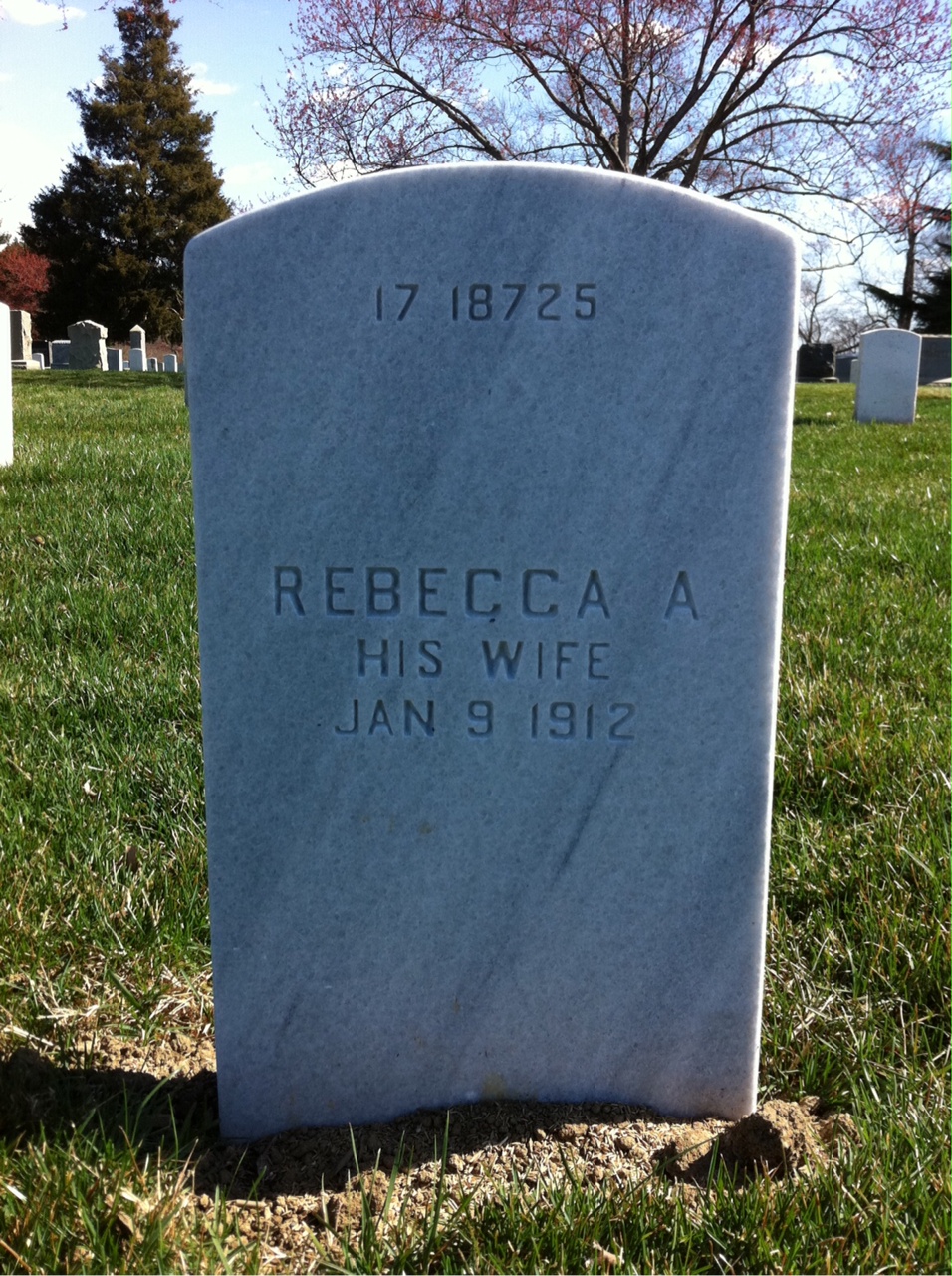 Back of headstone — Henry Allen