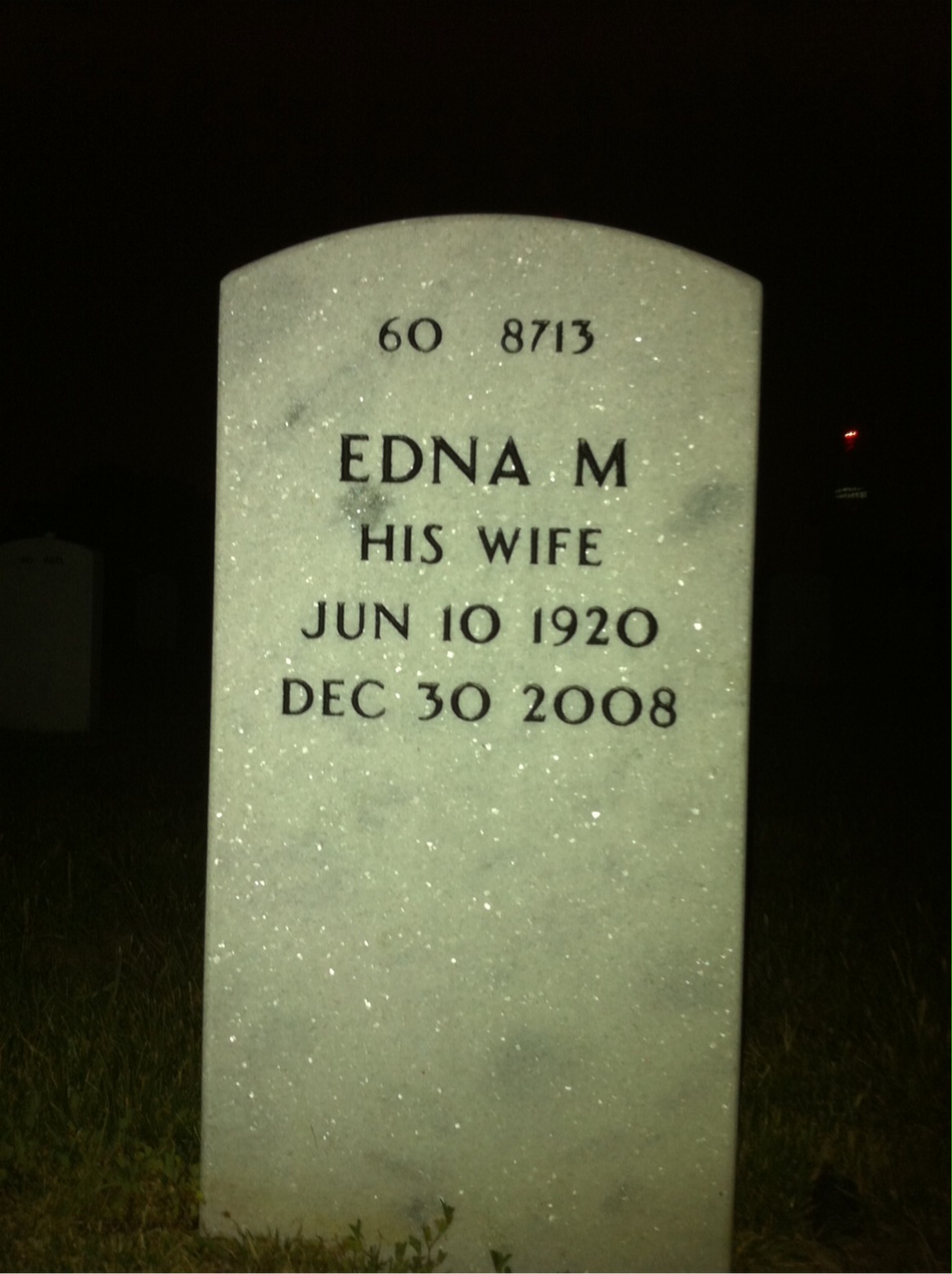 Back of headstone — Paul Dunphy