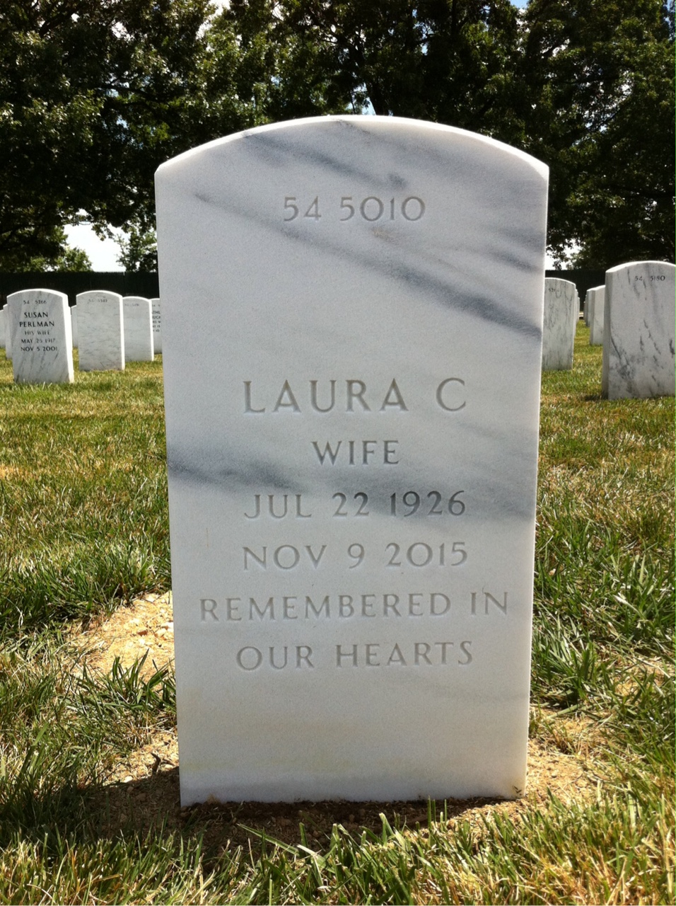 Back of headstone — Robert Slingerland