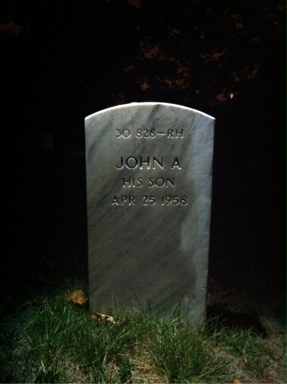 Back of headstone — Lee Moore