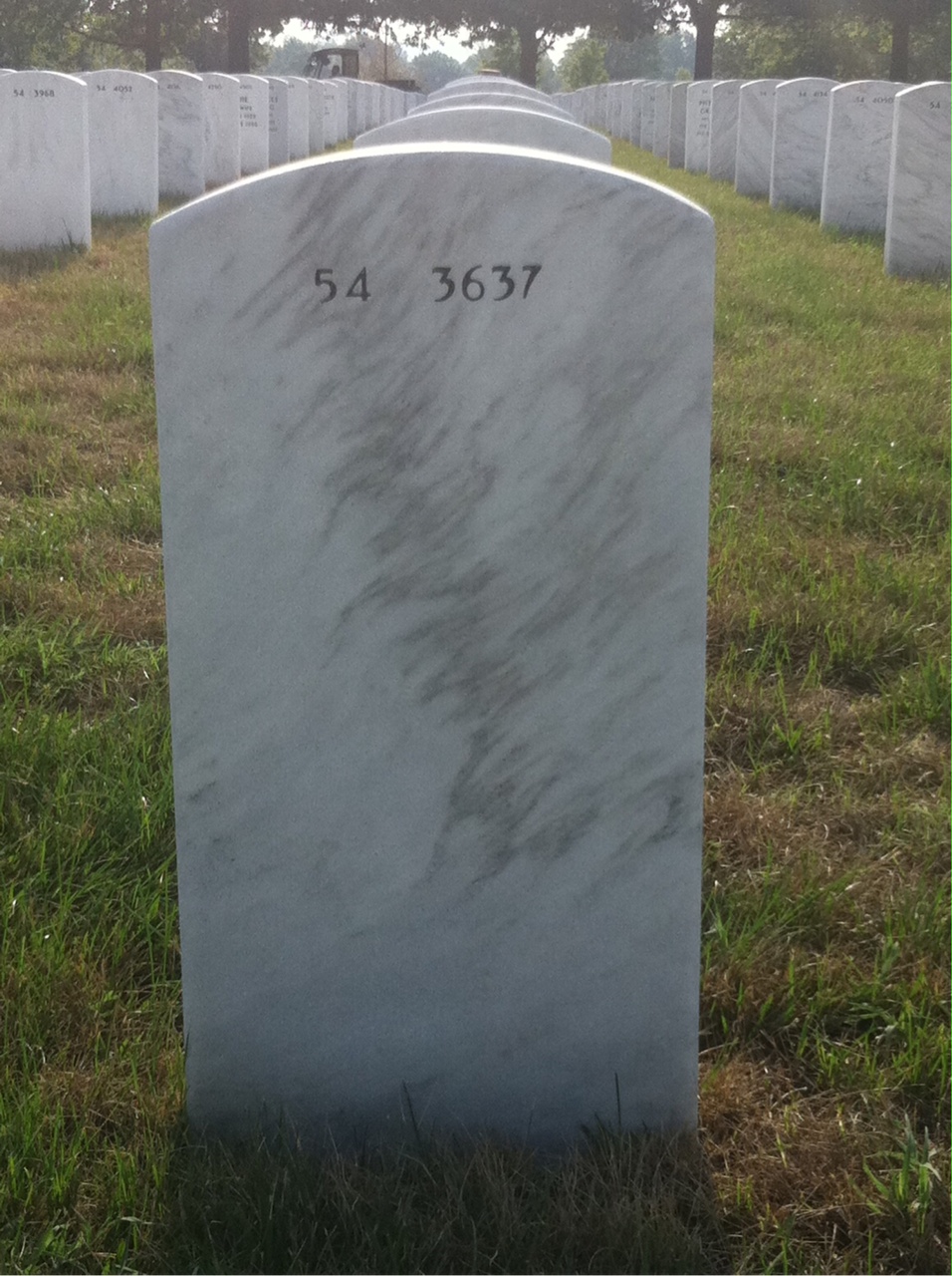 Back of headstone — James Cox
