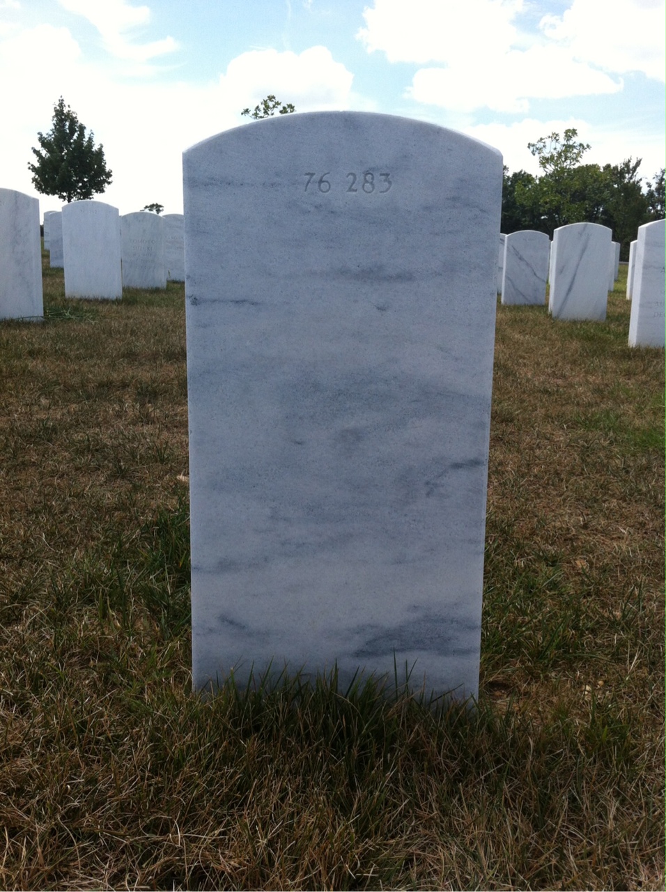 Back of headstone — Warren Anderson