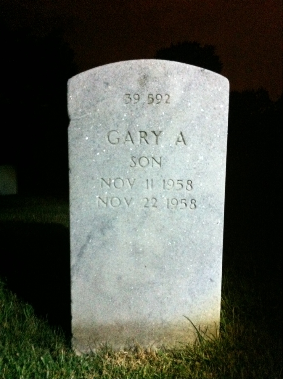 Back of headstone — Robert Middleton