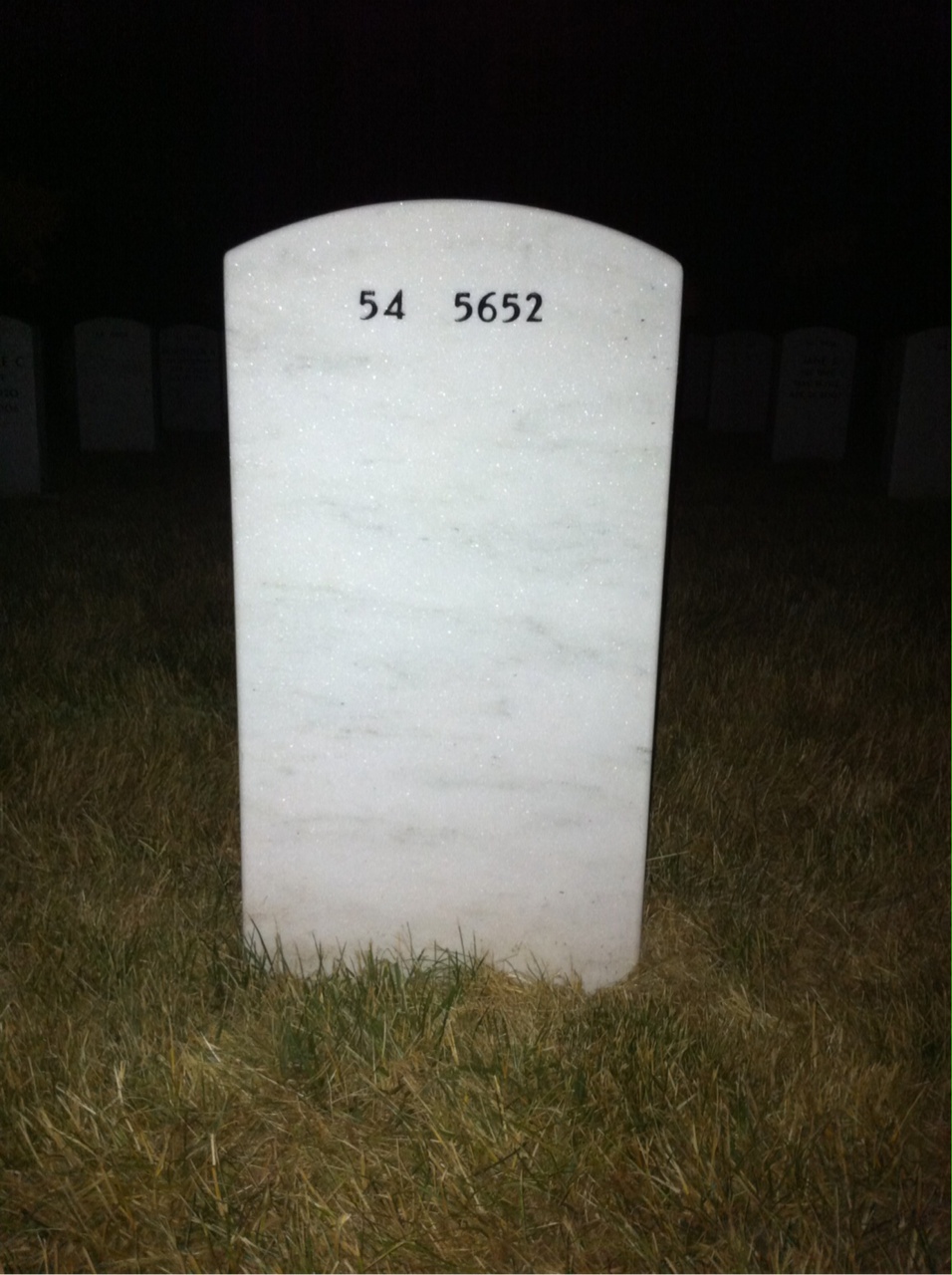 Back of headstone — Larry Sartin