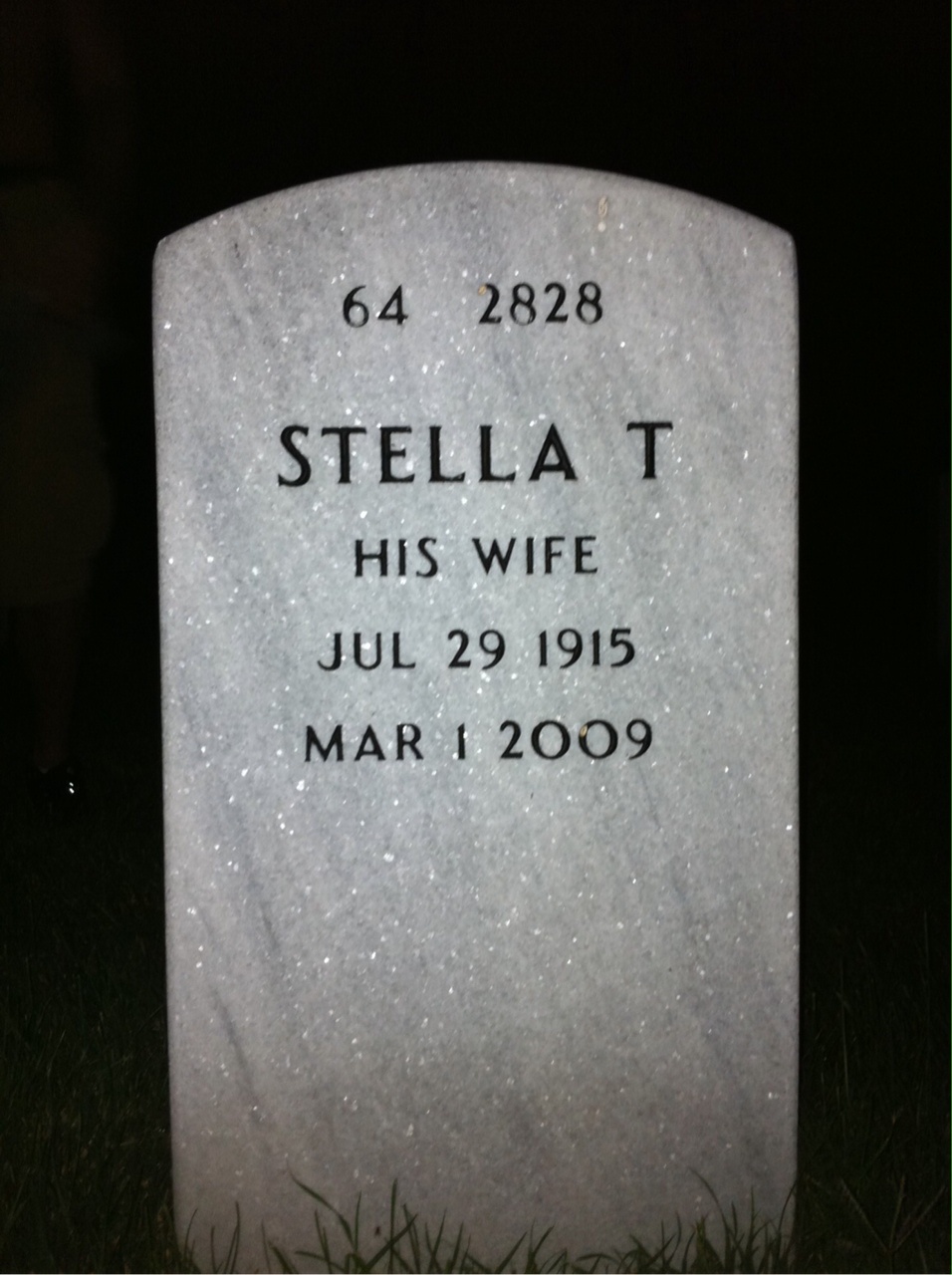 Back of headstone — Robert Robbins