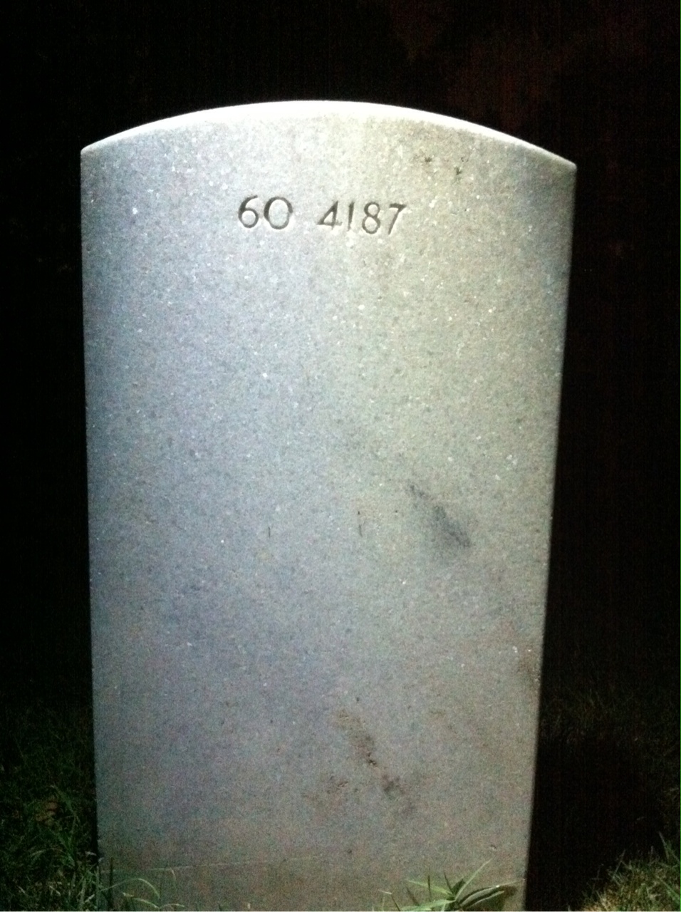 Back of headstone — William Breen