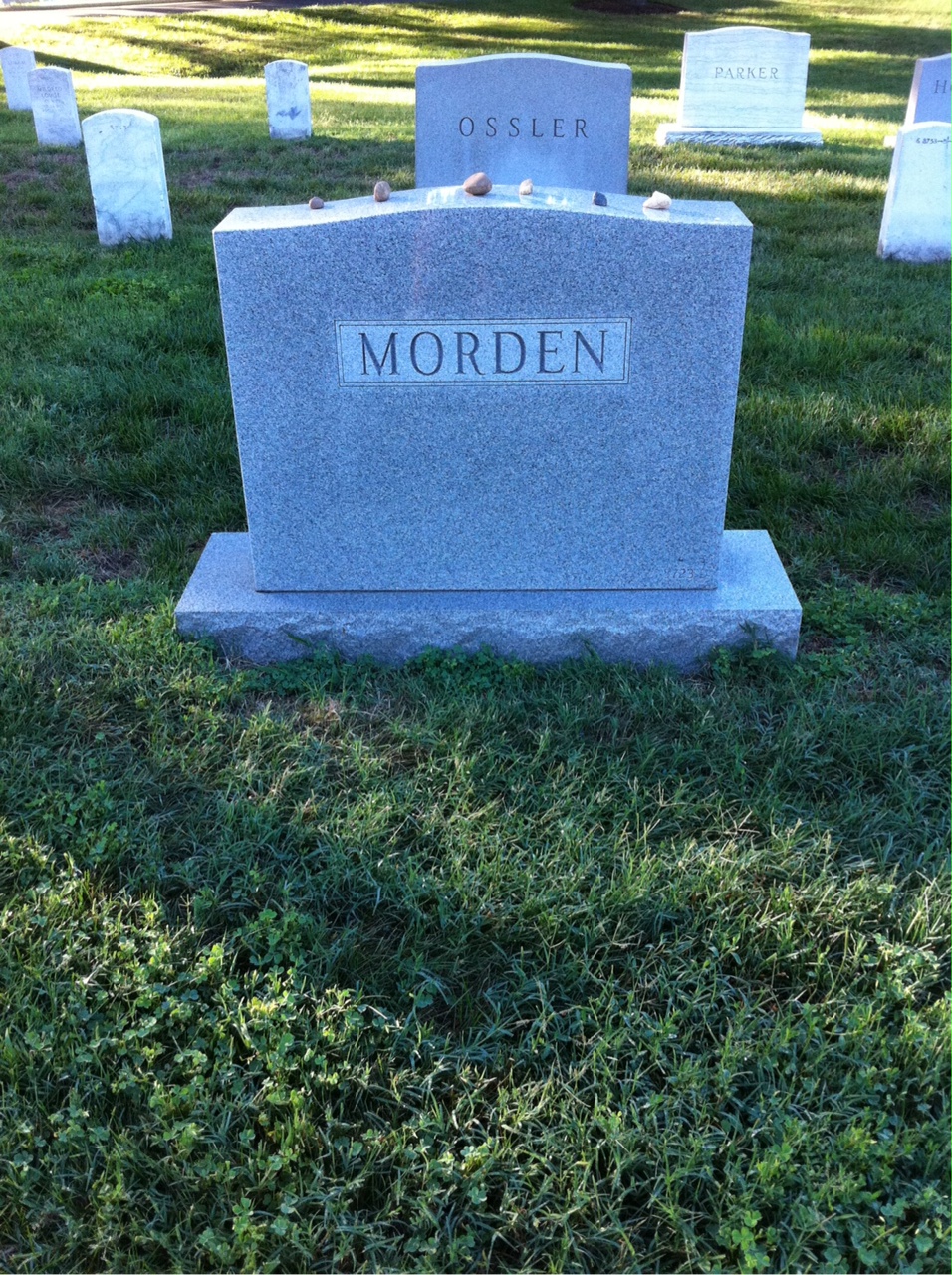 Back of headstone — Bettie Morden