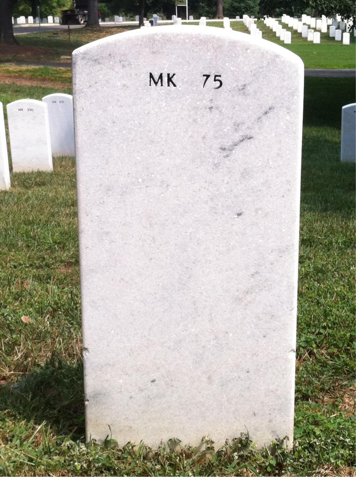 Back of headstone — Randall Anderson