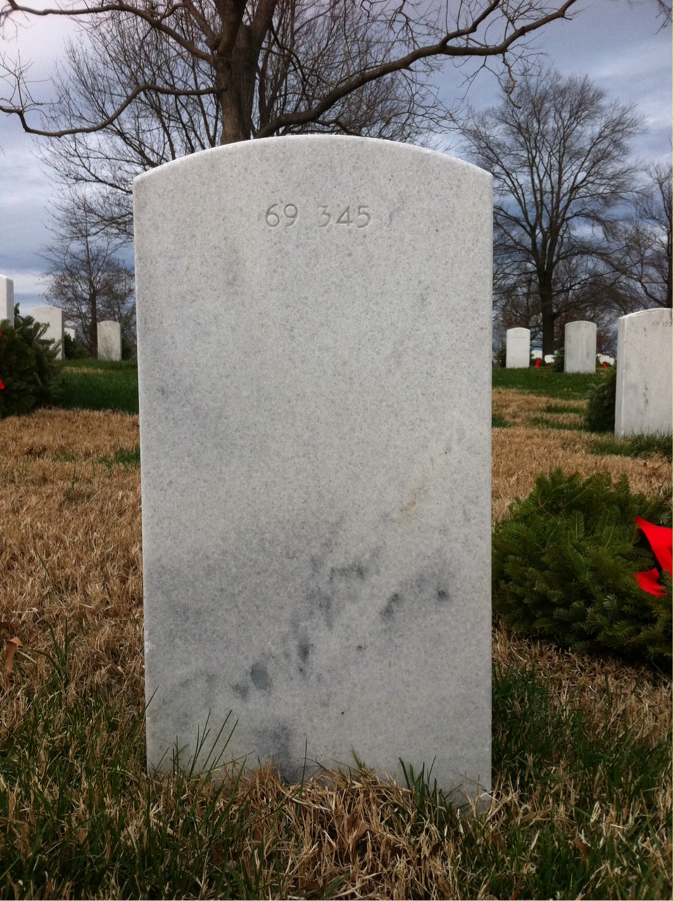 Back of headstone — Thomas W Stevens