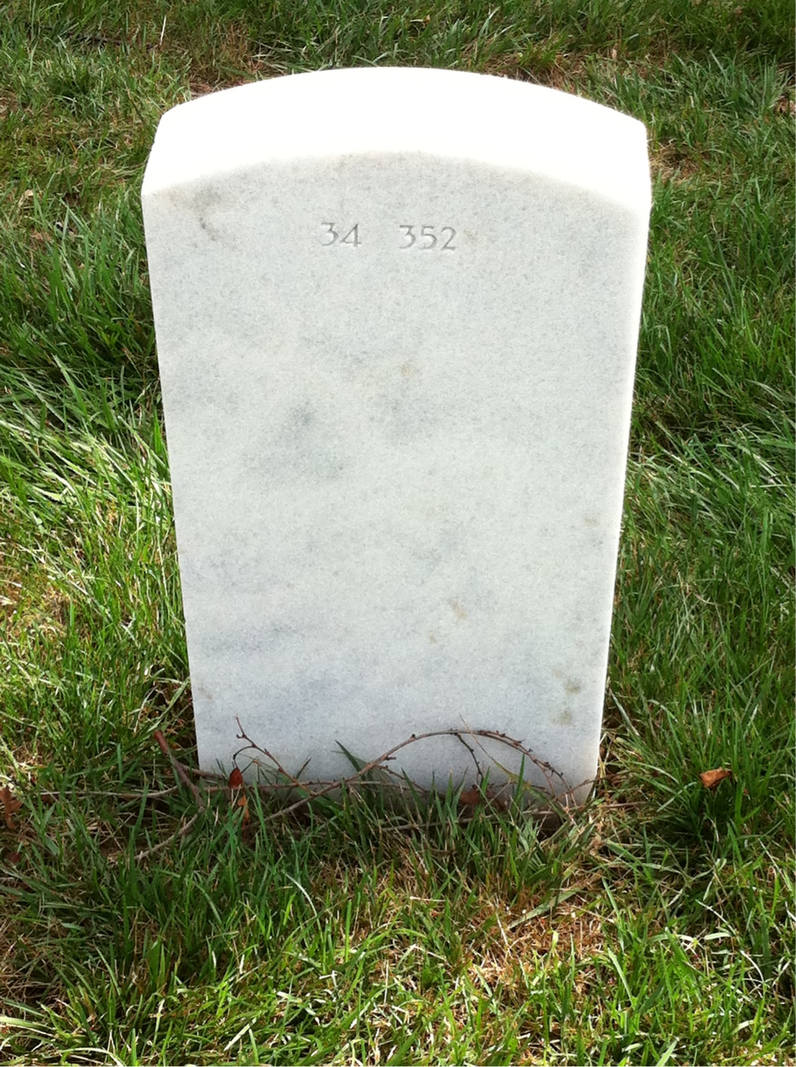 Back of headstone — Georgianna Allen