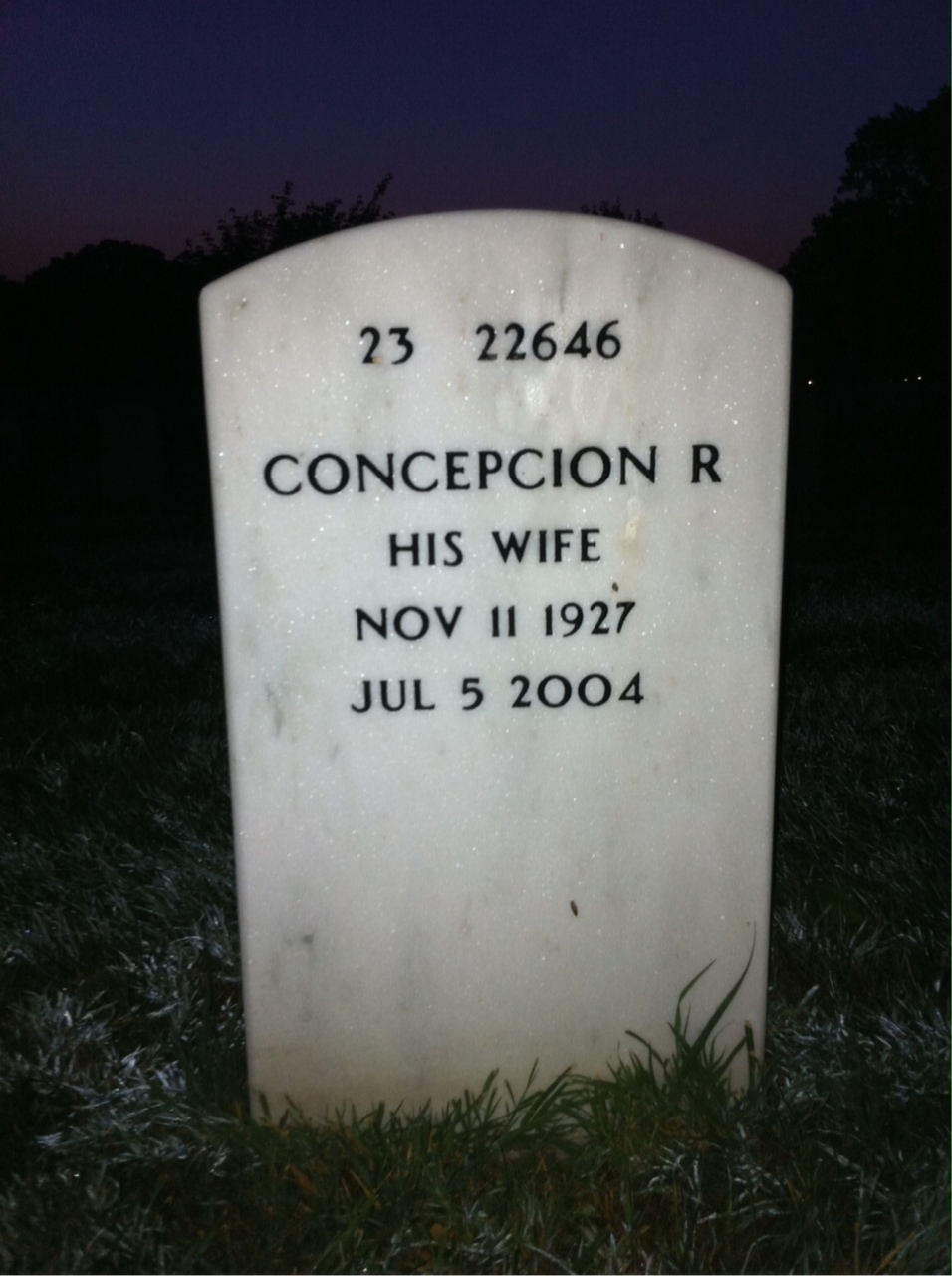Back of headstone — Jose Rodriguez