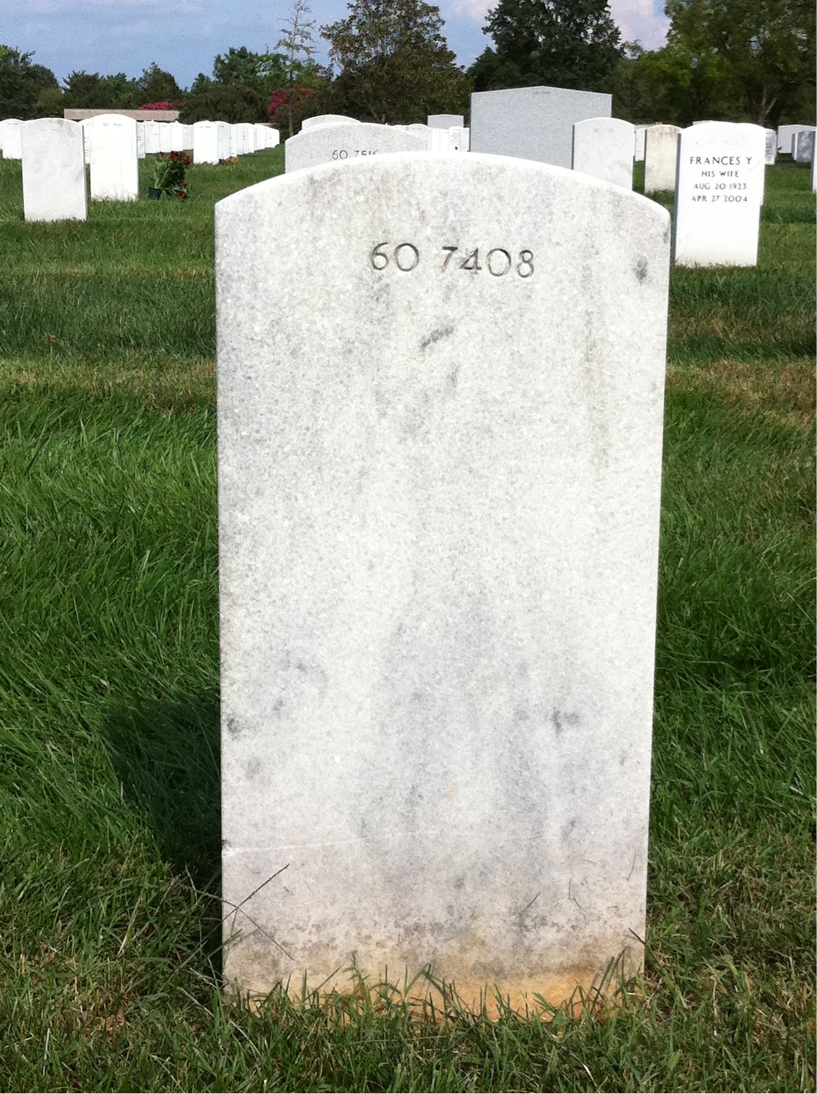 Back of headstone — Franklin Moran