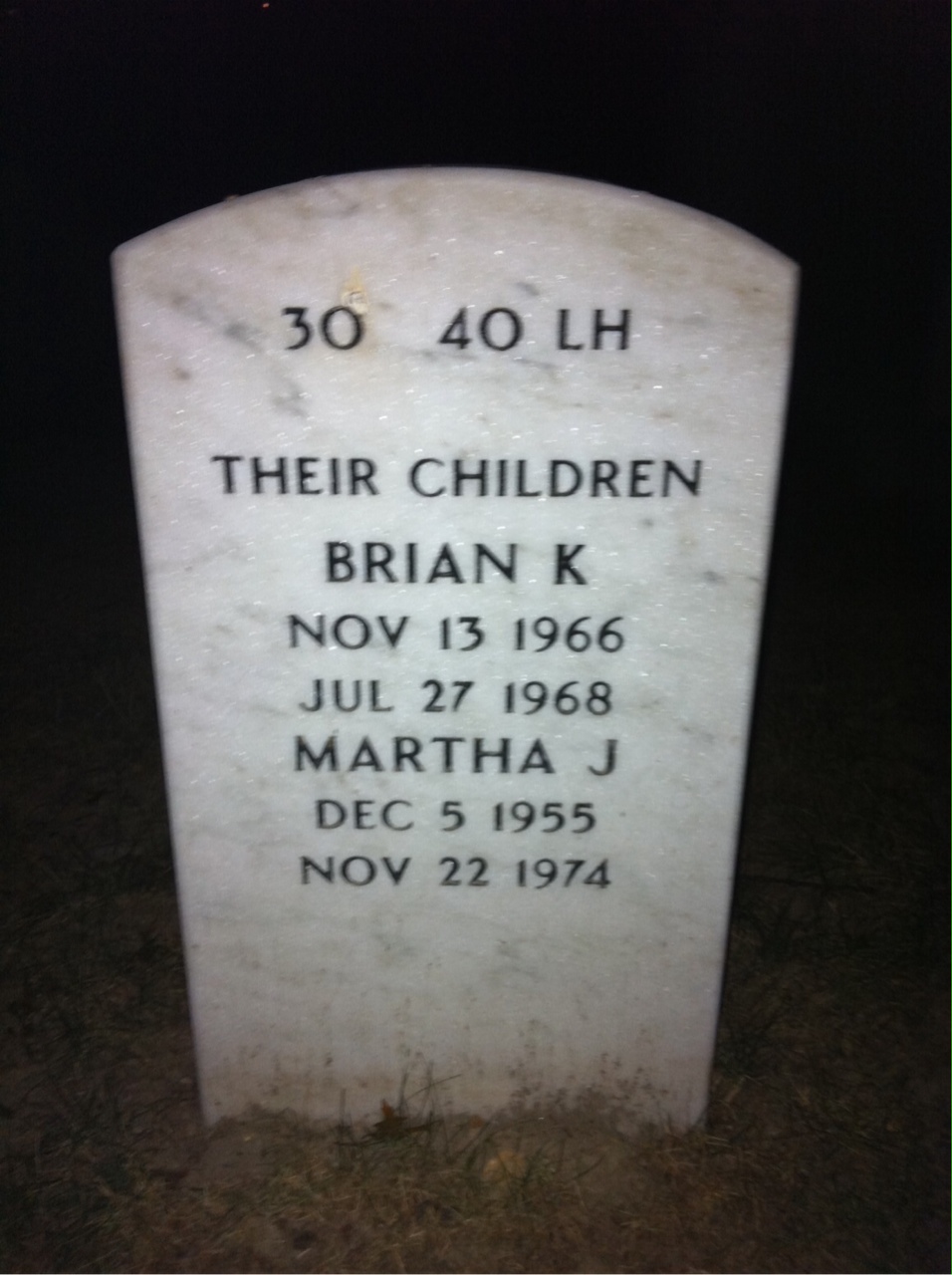 Back of headstone — James Nally