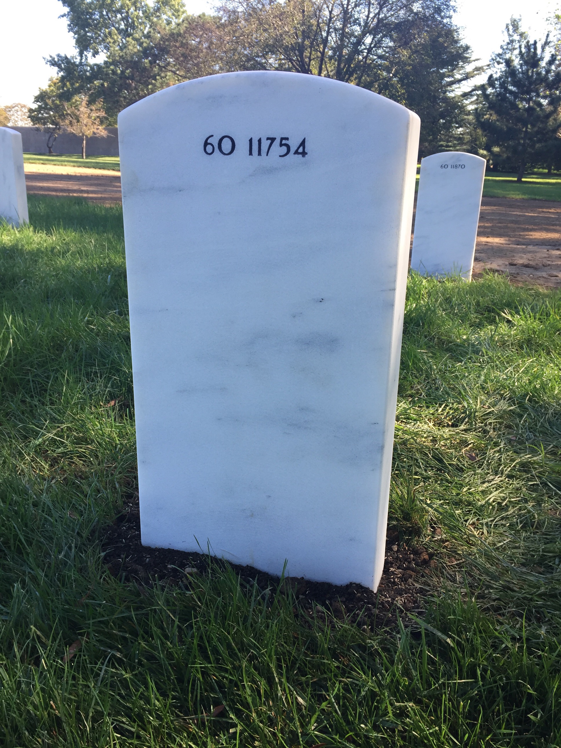 Back of headstone — Clarence Allen