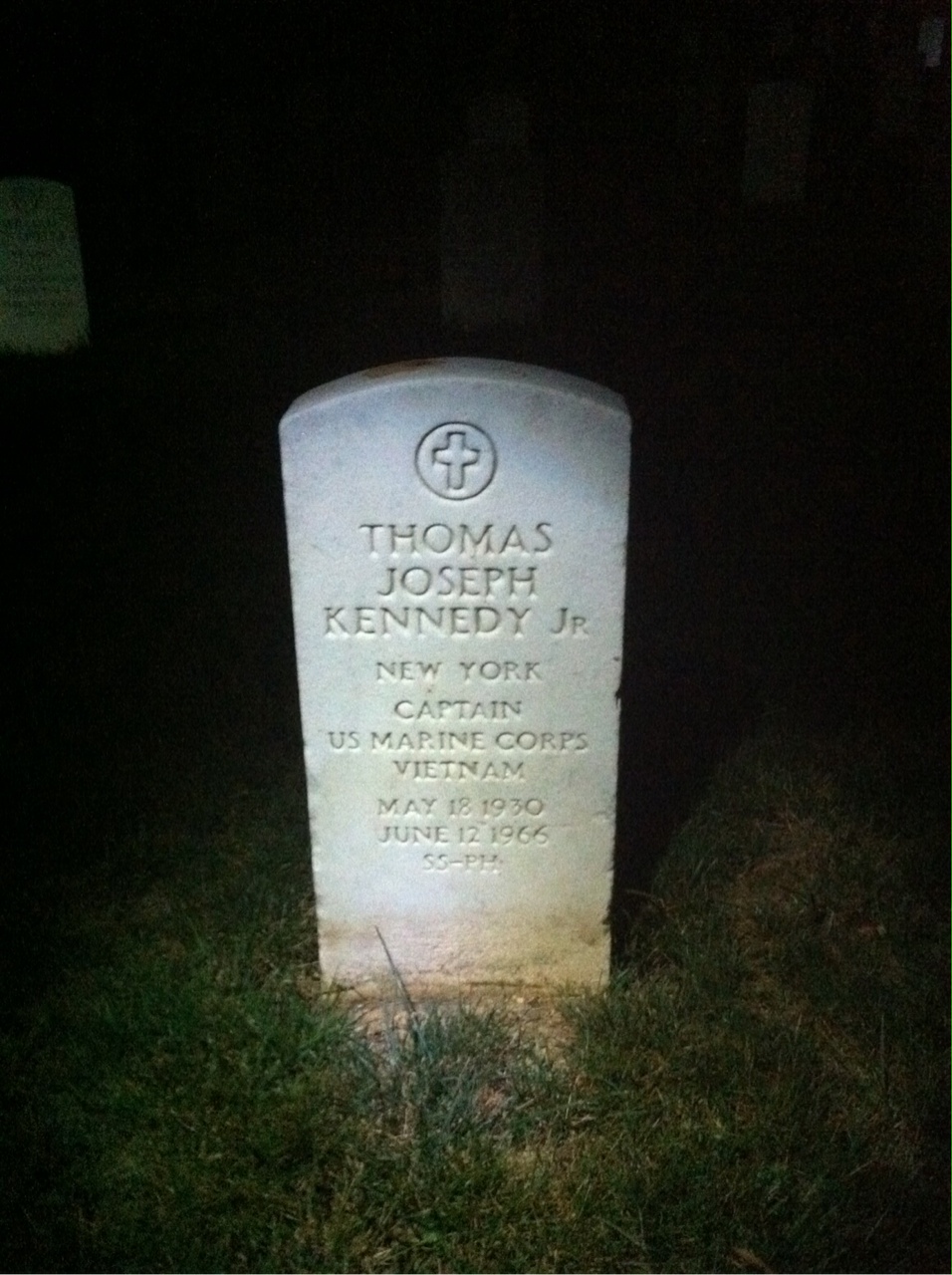 Back of headstone — Thomas Joseph Kennedy