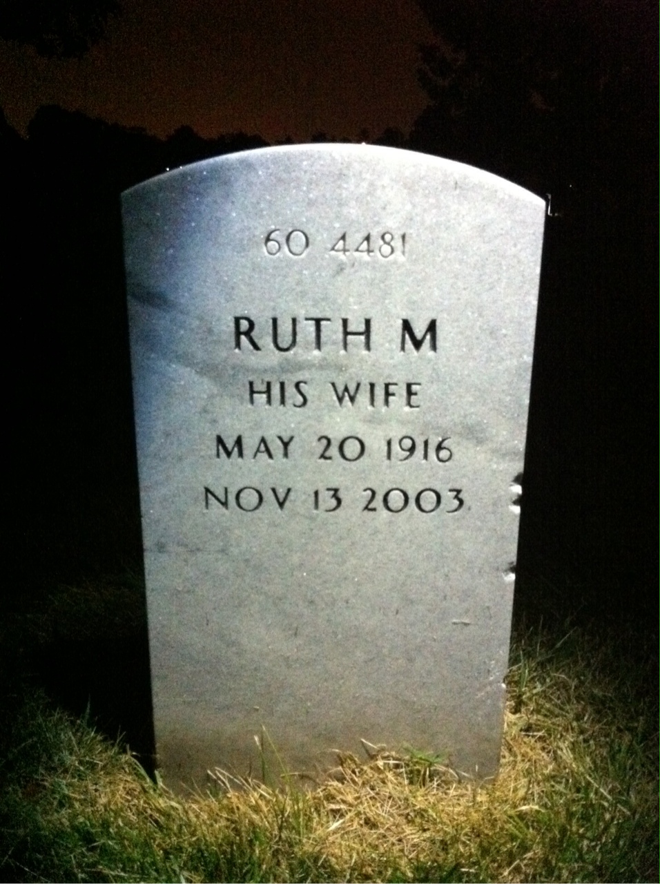 Back of headstone — Douglas Ross