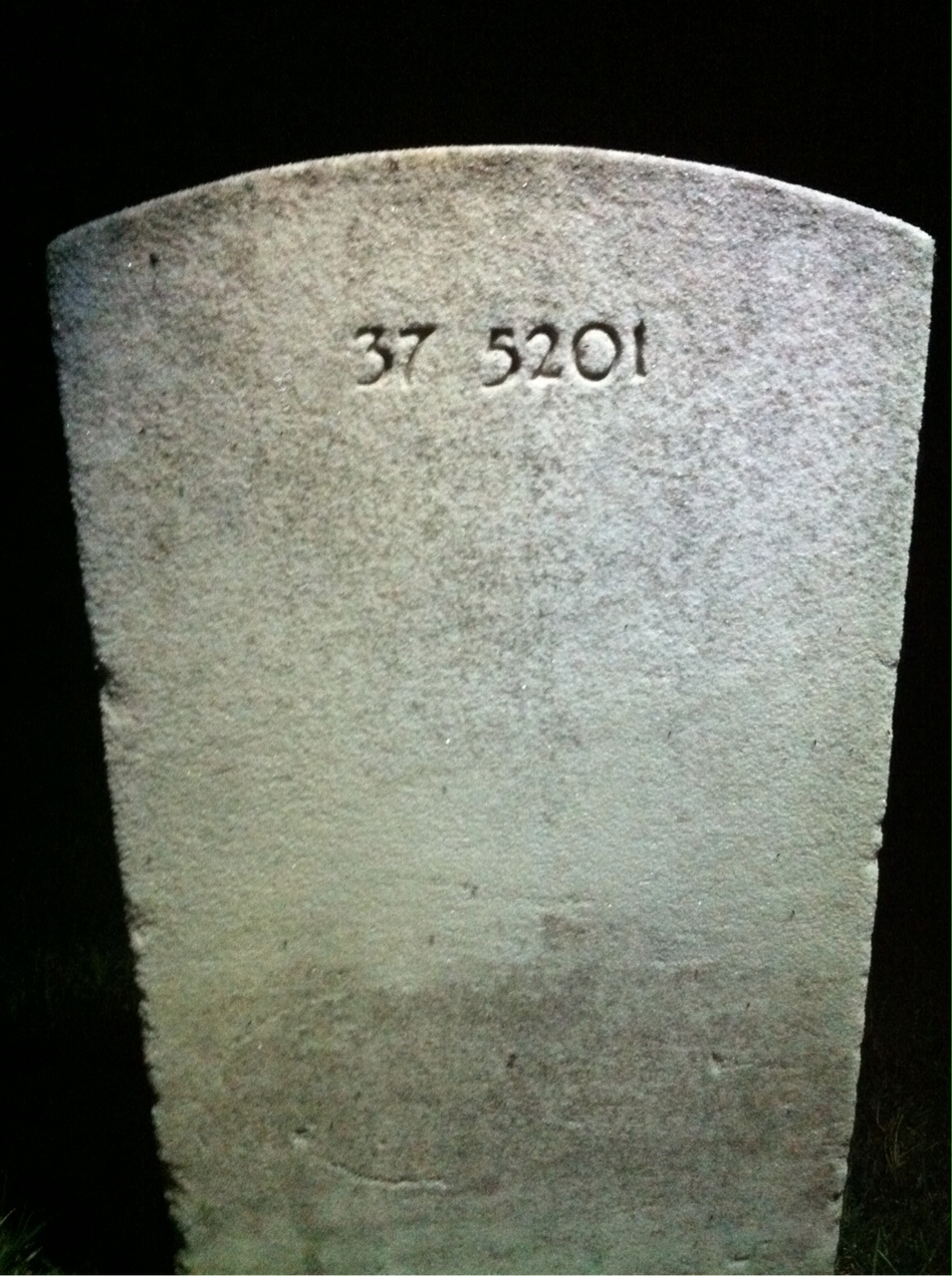Back of headstone — William Anderson