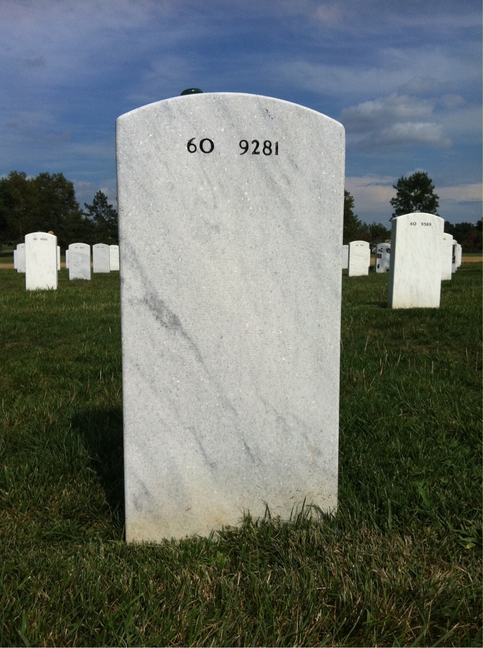 Back of headstone — Dustin Shumney