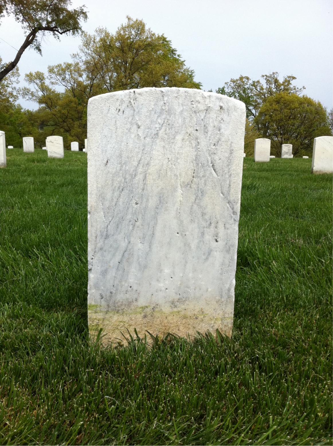 Back of headstone — Carl Mullen