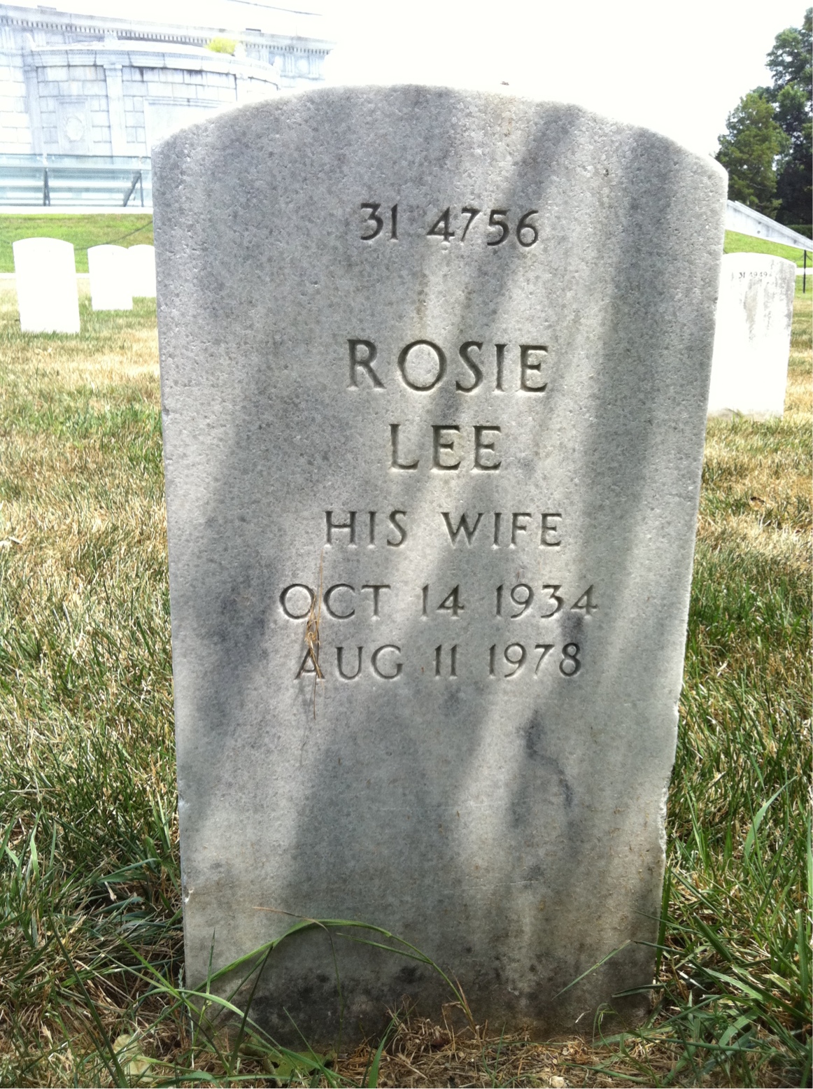 Back of headstone — Rosie Atkinson