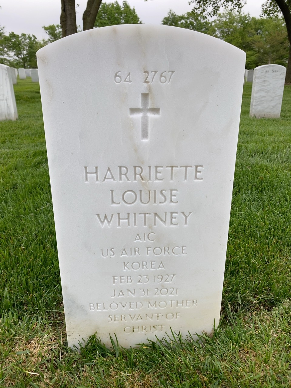 Back of headstone — James Whitney