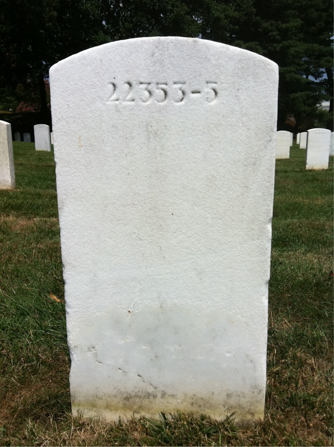 Back of headstone — William Moore