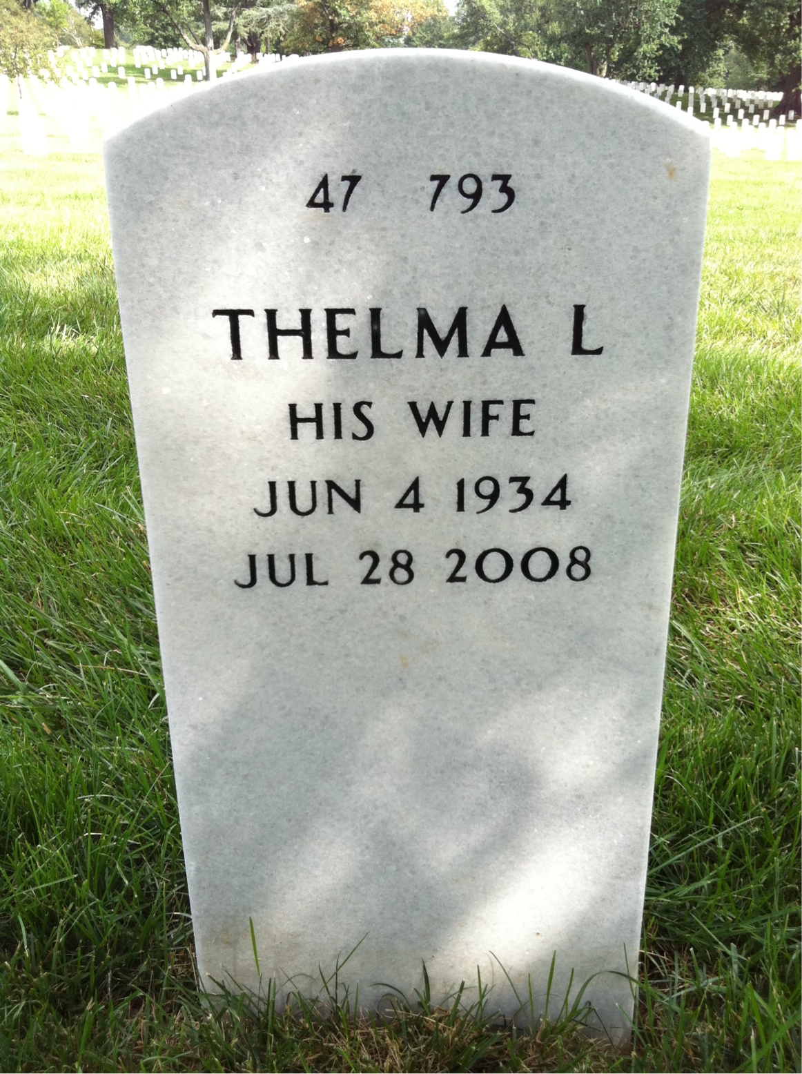 Back of headstone — Clinton Lackey