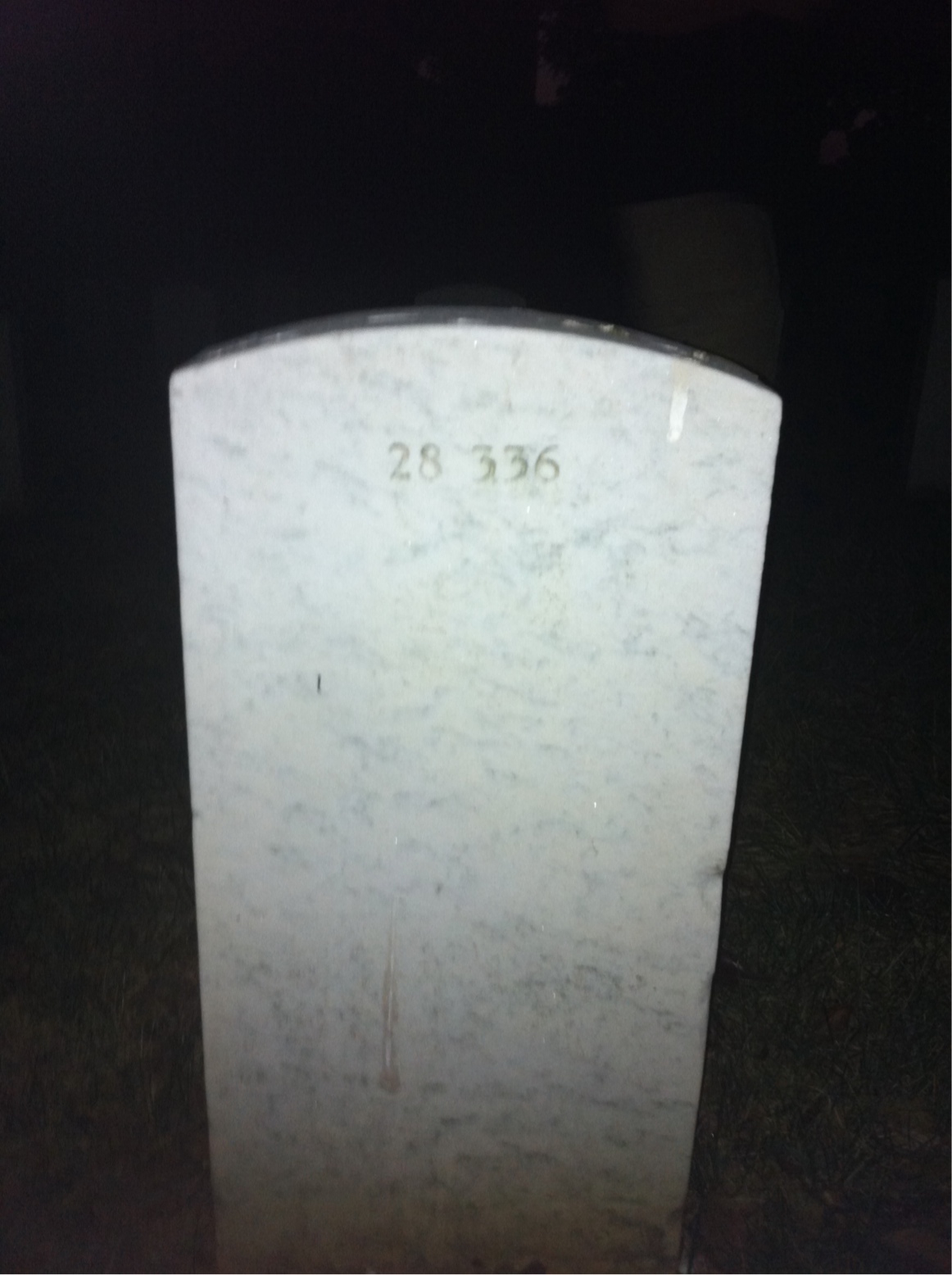 Back of headstone — William L Brown