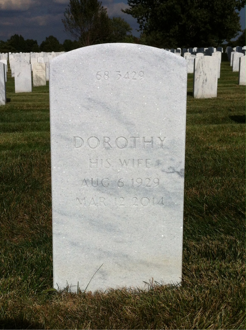 Back of headstone — William Baker