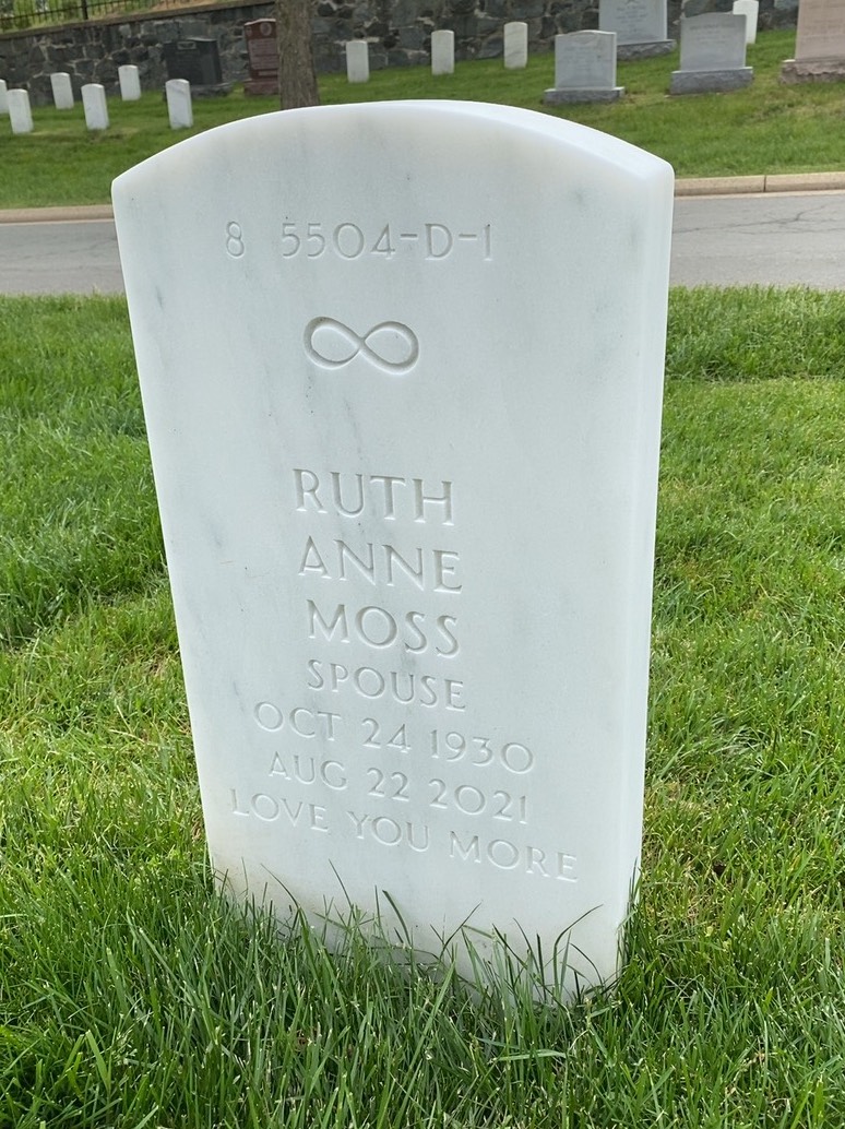 Back of headstone — Charles Moss