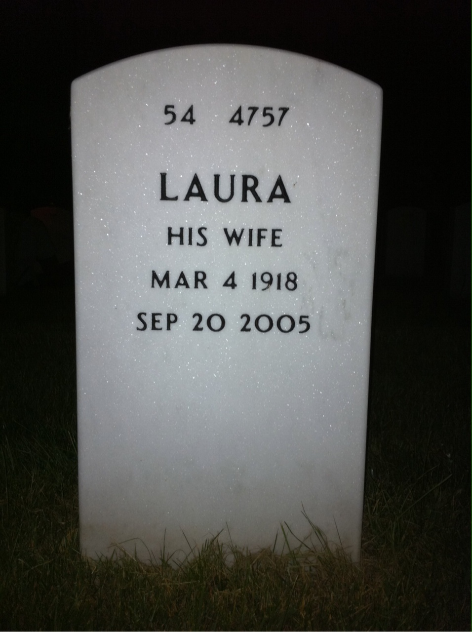 Back of headstone — Lewis Taynton