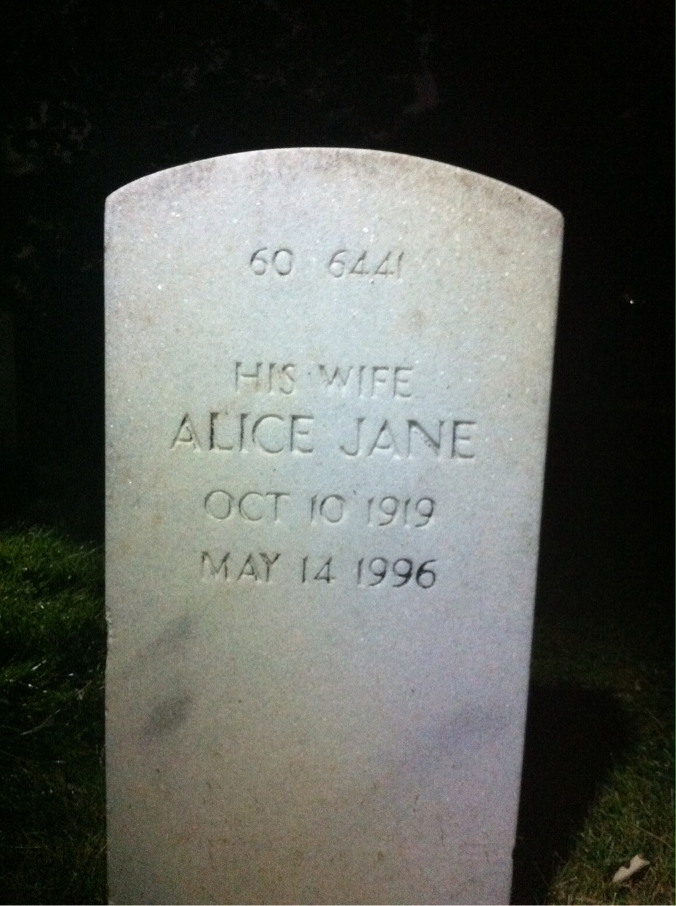 Back of headstone — Arthur T Sullivan